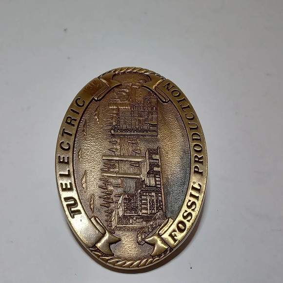 Texas Utilities Electric Co. VTG BRASS Belt Buckles 1993 by Creative Casting see - Picture 2 of 6